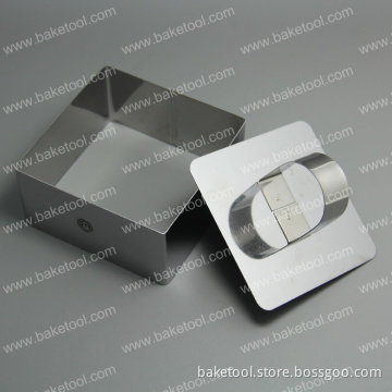 3" Square Cookie Cutter&Smoother Set for Cake Decoration